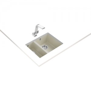 Teka SQUARE 560 TG BRIGHT CREAM Tezgahaltı Granit Eviye Krem 56 cm 115260032